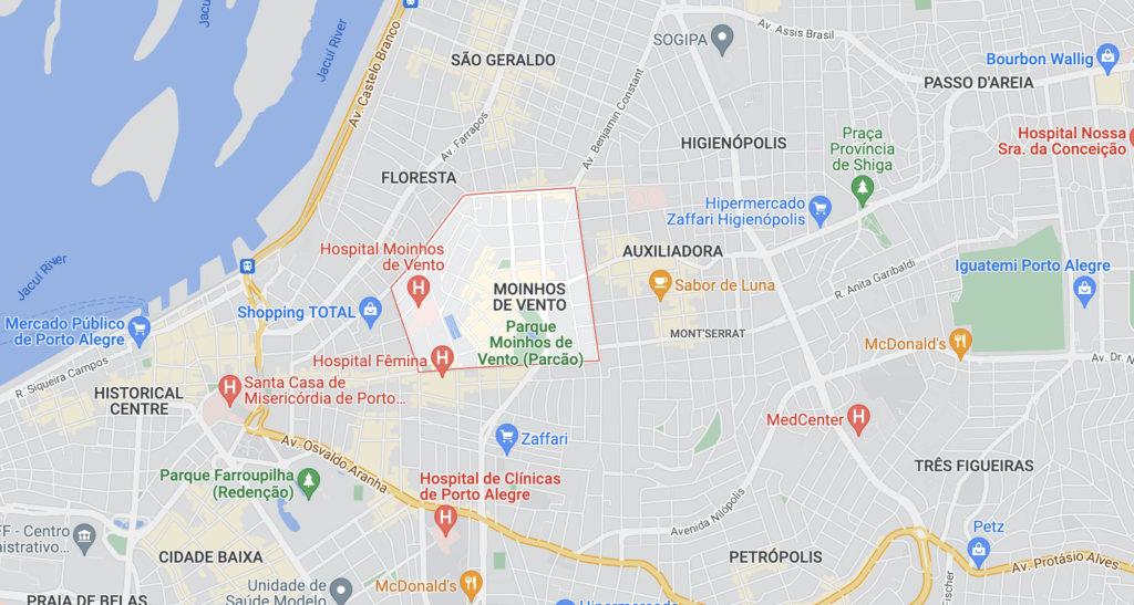 Mapa do Bairro Moinhos de Vento em Porto Alegre