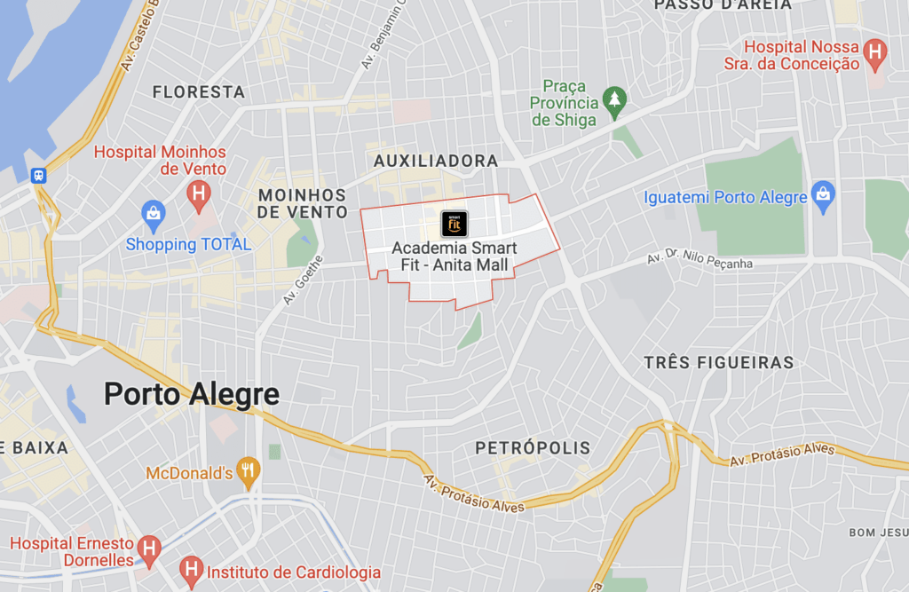 mapa do bairro Mont`Serrat em Porto Alegre, Brazil