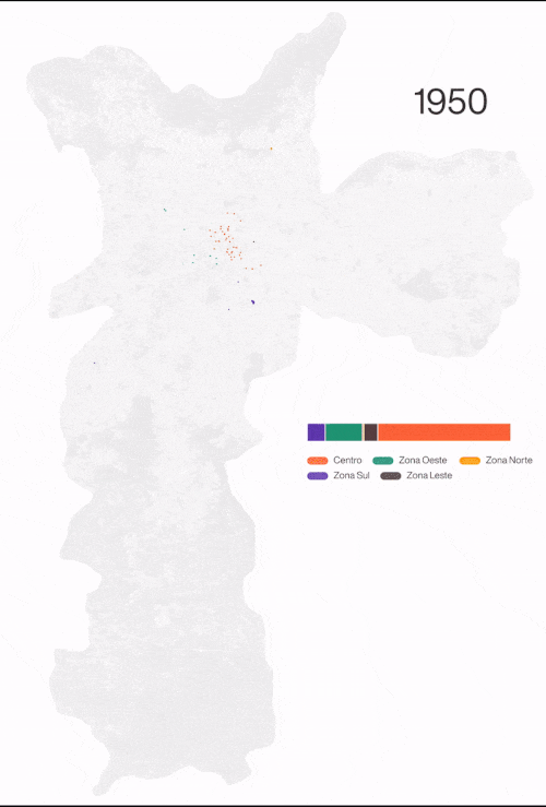 Mapa animado mostra o crescimento de predios em Sao Paulo