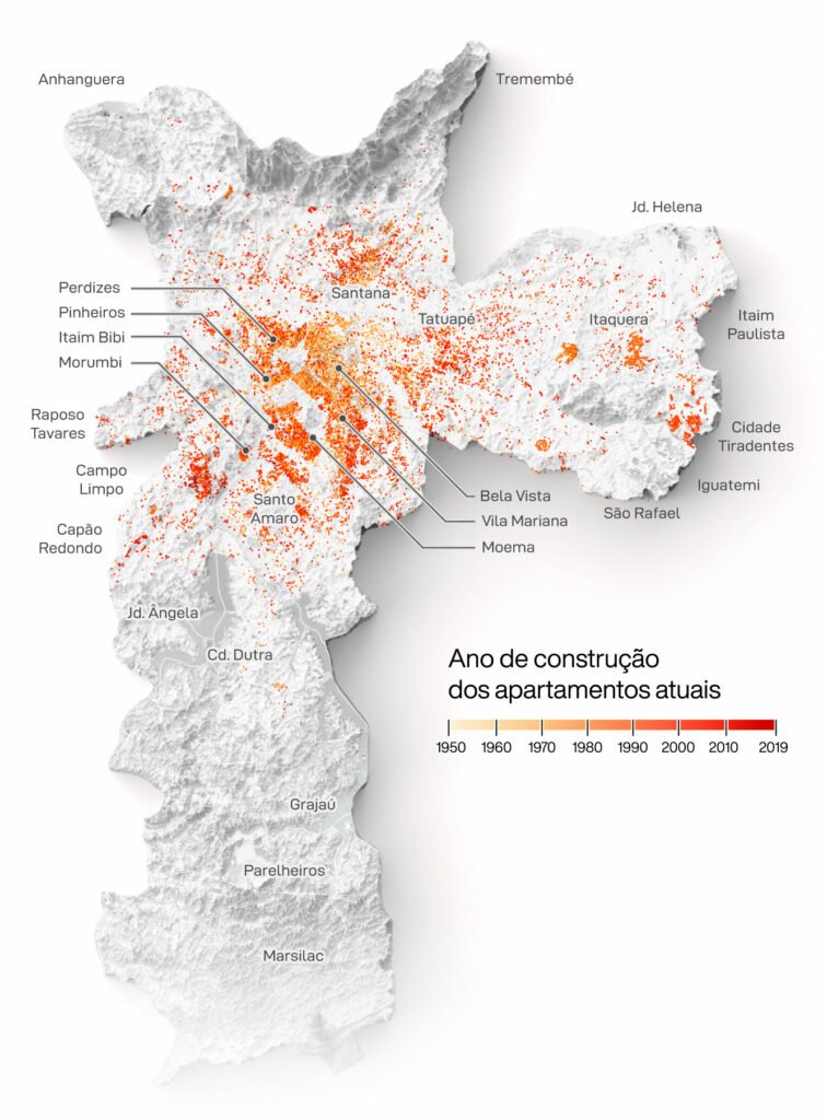 Mapa do ano de construcao dos predios de Sao Paulo