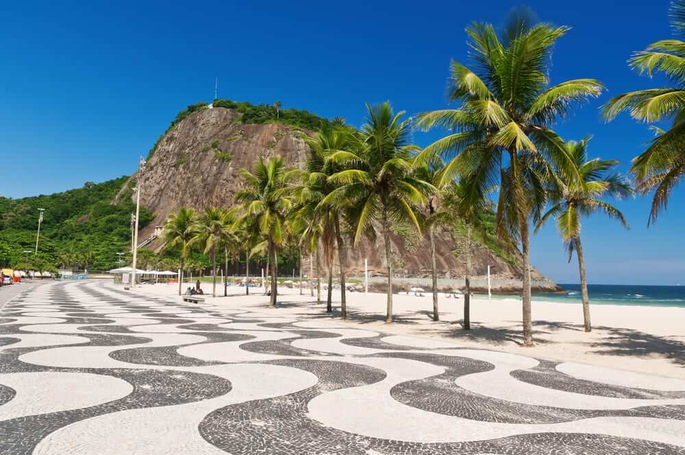 Famosa praia de Copacabana, um dos bairros mais caros do Rio de Janeiro