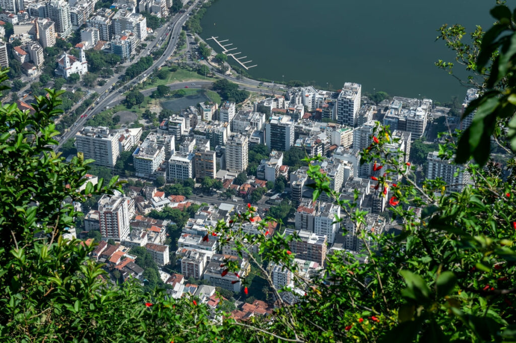 Vista aérea de parte do bairro Lagoa, na zona sul do Rio de Janeiro